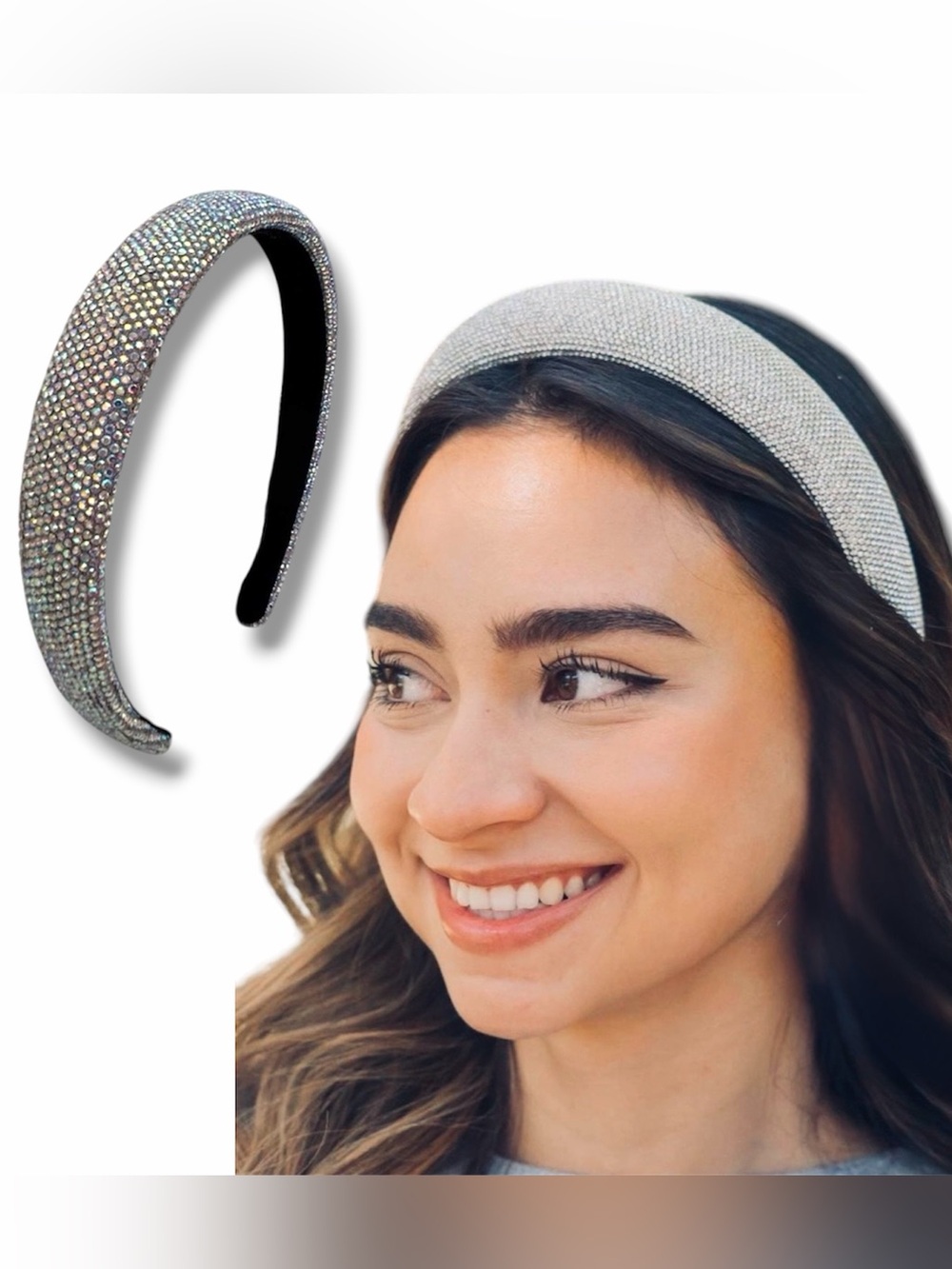 Brilliant Elegant Sparkly Silver Rhinestone Sequins Headband